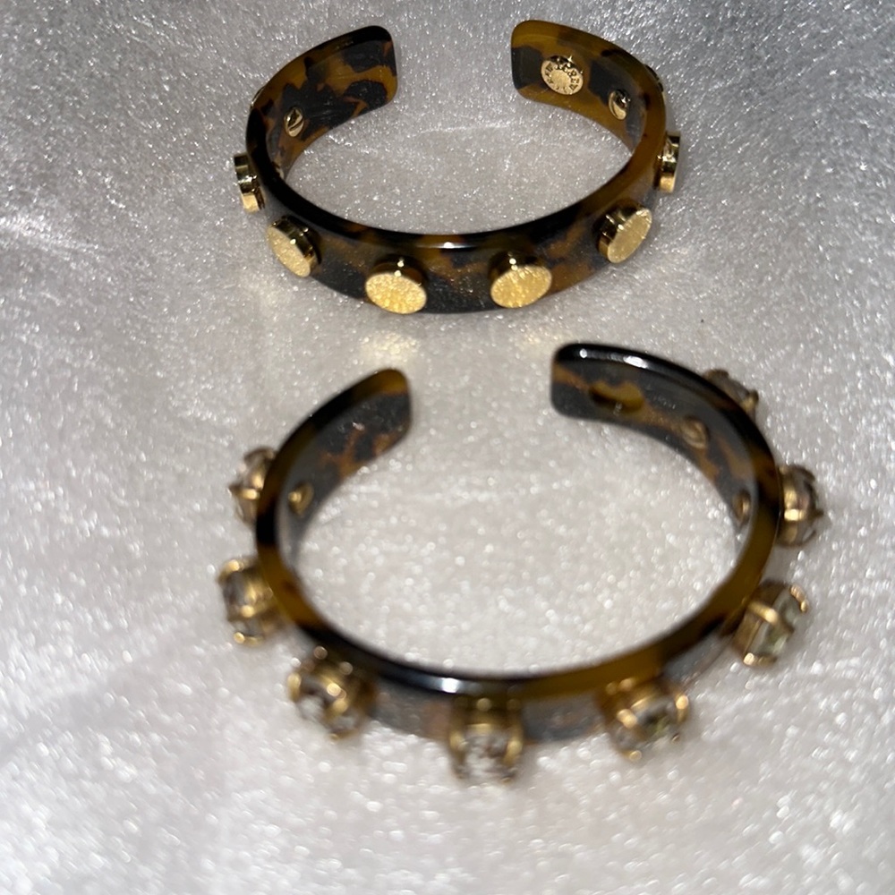 J. Crew Tortoise and Gold Studded Bracelets